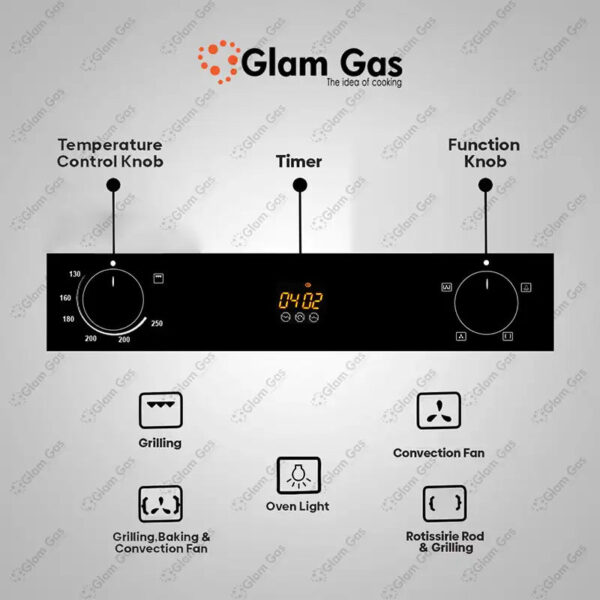 glam gas black forest gas+electric oven | glam gas oven | built in oven | gas+electric oven