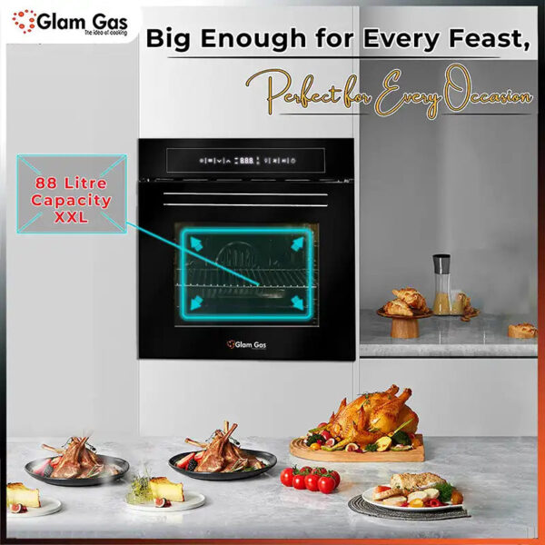 glam gas built in oven a68 sf3 – 88l large capacity oven | glam gas oven | built in oven | electric oven