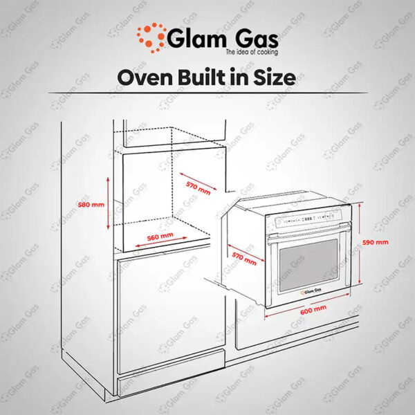 glam gas built in oven a68 sf3 – 88l large capacity oven | glam gas oven | built in oven | electric oven