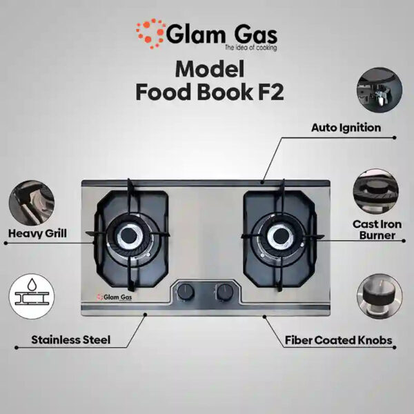 food book 2 burner compact built in hob with safety features