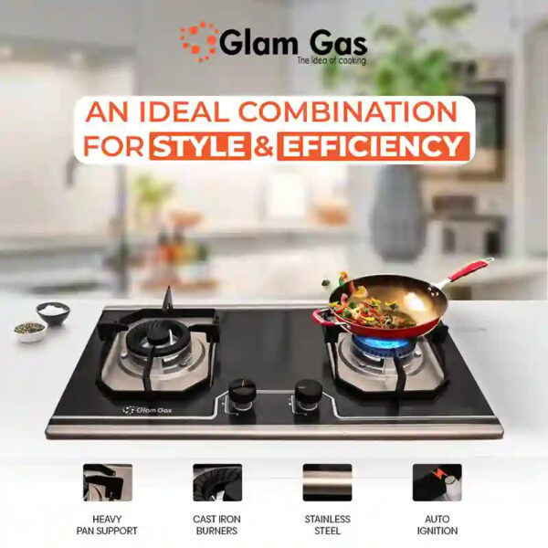 food book 2 burner compact built in hob with safety features