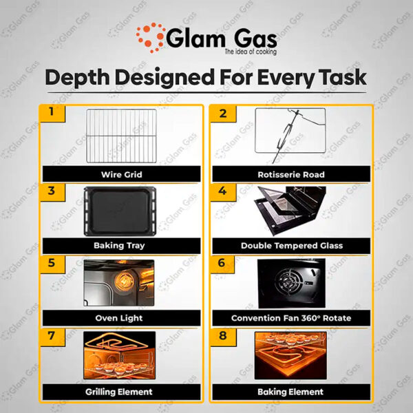 glam gas black forest electric | glam gas oven | built in oven | electric oven