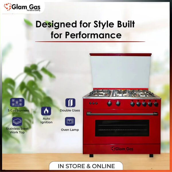 chef 34 red cooking range – stylish & powerful performance