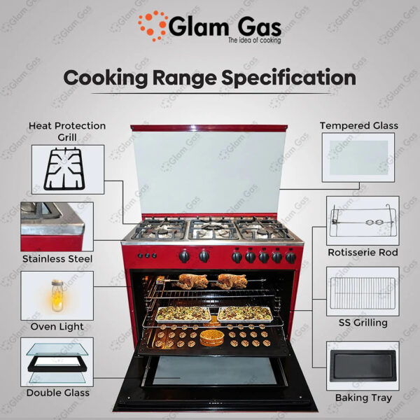 chef 34 red cooking range – stylish & powerful performance