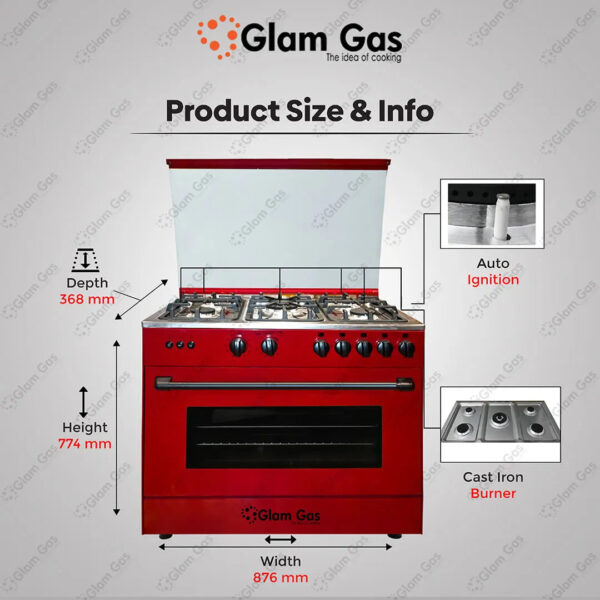 chef 34 red cooking range – stylish & powerful performance