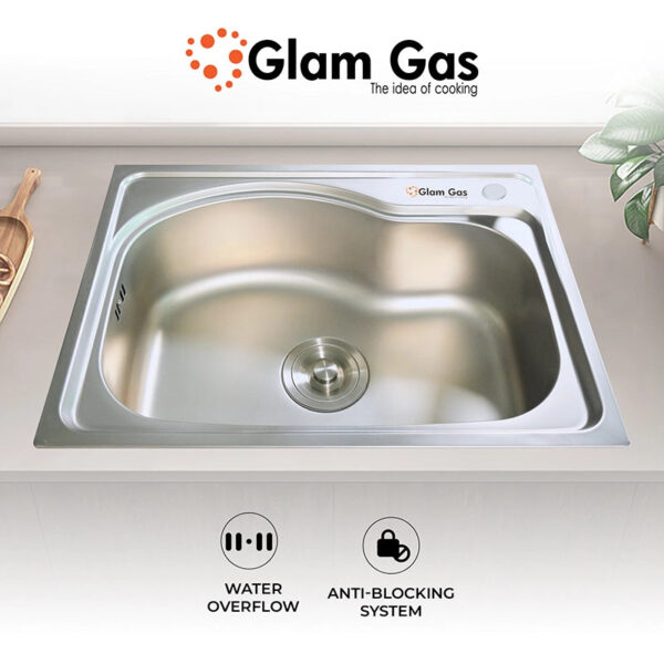 glam gas combo deal – sink f 10 with flow 11 faucet | single bowl stainless steel sink