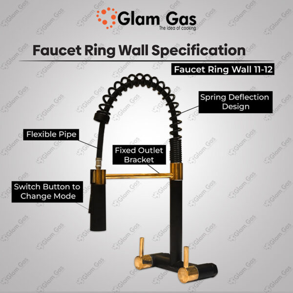 glam gas faucet wall 11 12 ring black | nalka | tuti | nal | nalka
