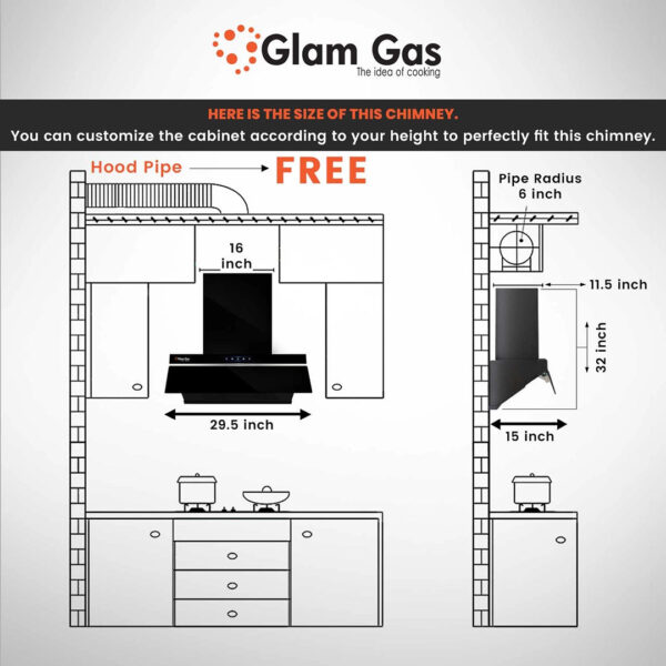 glam gas range hood | strom| kitchen hood | chimney