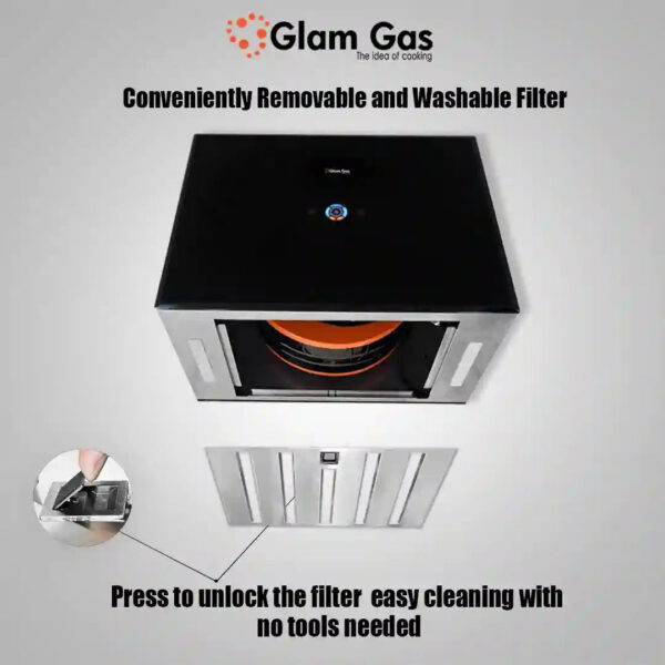 glam gas hood | island glow | kitchen hood | chimney