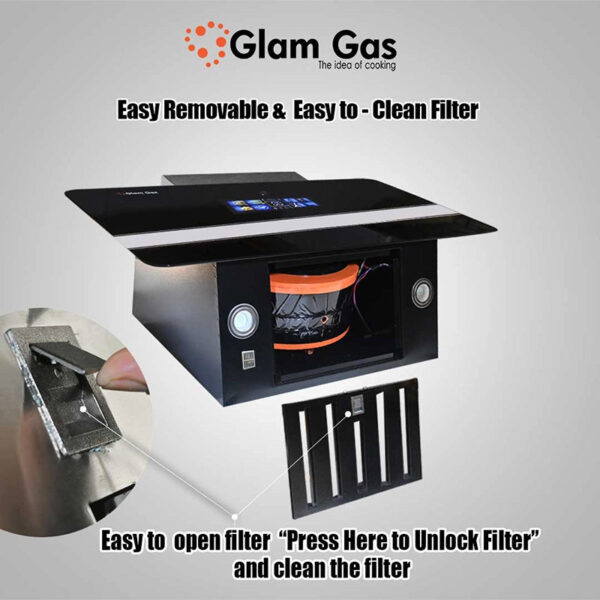 glam gas range hood | windy 12 | kitchen hood | chimney