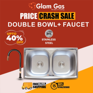 glam gas sink lifestyle 12 glass | stainless steel sink | kitchen sink | double kitchen bowl | kitchen basin