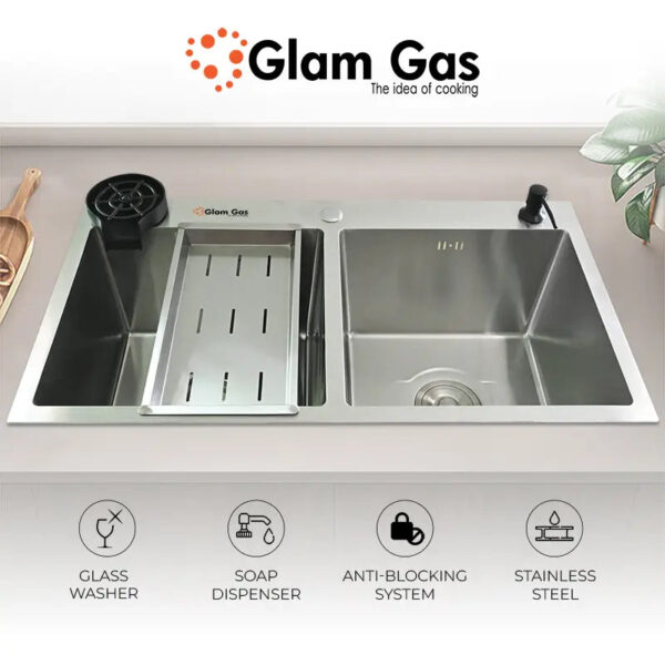 glam gas sink lifestyle 12 | stainless steel sink | kitchen sink | double kitchen bowl | kitchen basin