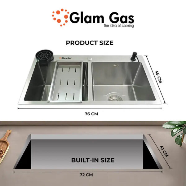 glam gas sink lifestyle 12 | stainless steel sink | kitchen sink | double kitchen bowl | kitchen basin