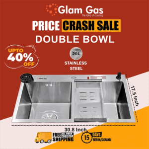 Glam Gas Lifestyle 57 double bowl stainless steel kitchen sink