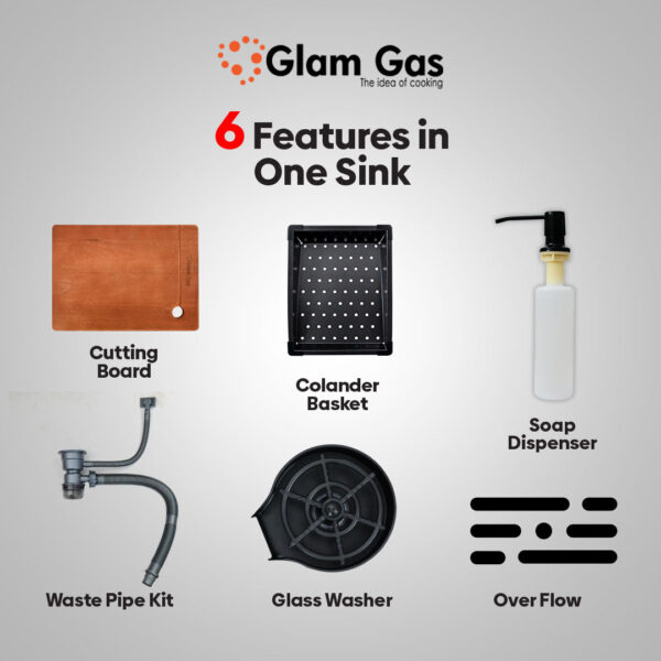 glam gas sink lifestyle obl bk | stainless steel sink | kitchen sink | single kitchen bowl | kitchen basin