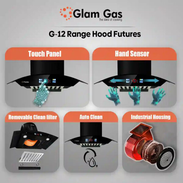 glam gas range hood | g 12 | kitchen hood | chimney