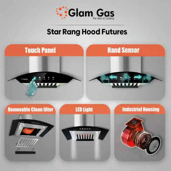 glam gas range hood | star | kitchen hood | chimney
