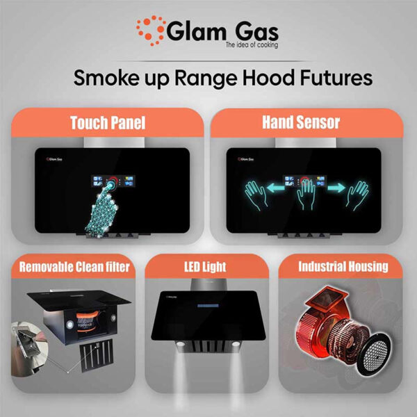 glam gas range hood | smoke up 12 | kitchen hood | chimney