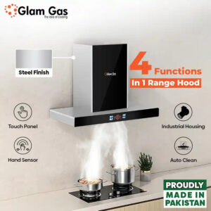glam gas range hood | thunder | kitchen hood | t shape chimney | 75,90 cm