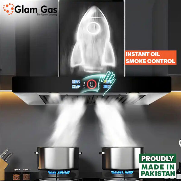 glam gas range hood | thunder | kitchen hood | t shape chimney | 75,90 cm