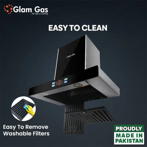 glam gas range hood | thunder | kitchen hood | t shape chimney | 75,90 cm
