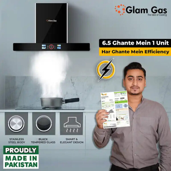 glam gas range hood | thunder | kitchen hood | t shape chimney | 75,90 cm