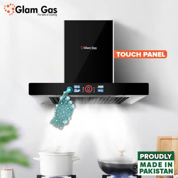 glam gas range hood | thunder | kitchen hood | t shape chimney | 75,90 cm